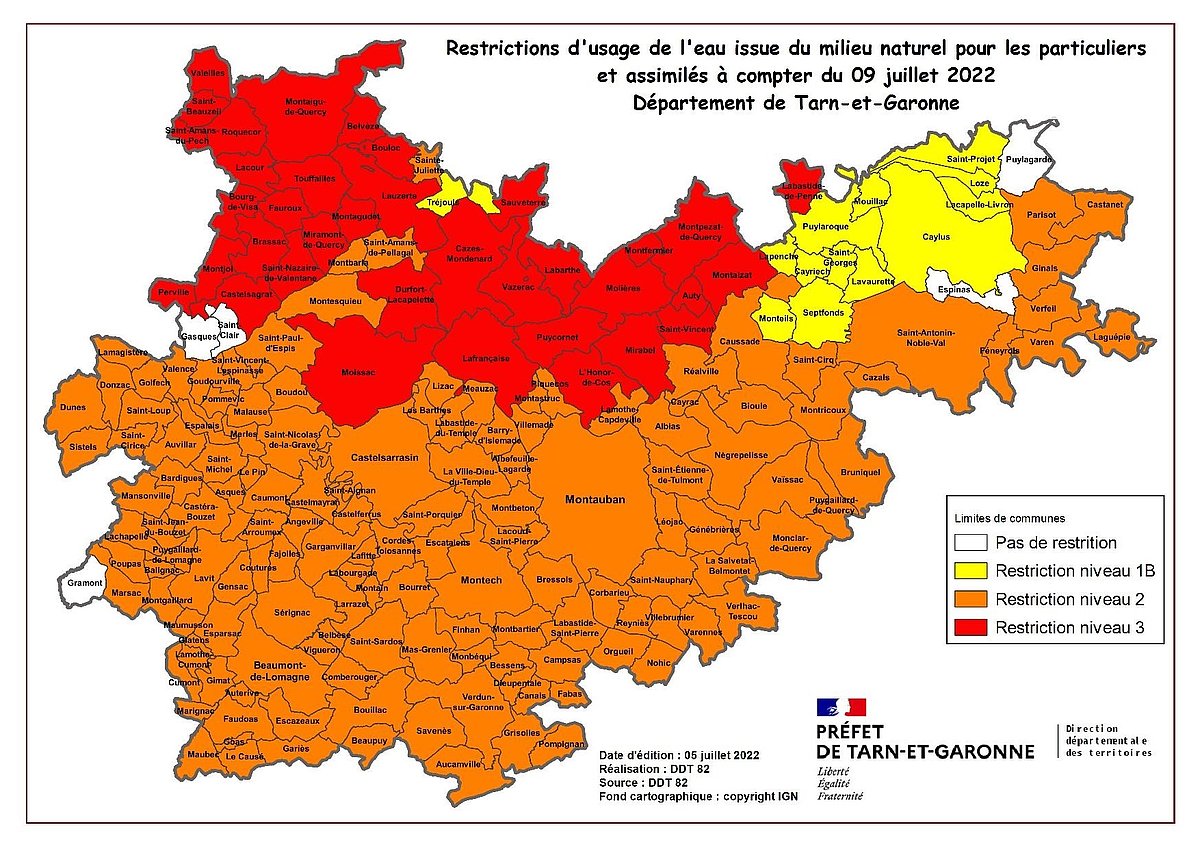 Juillet 2022 : un étiage et des restrictions d'usages qui s