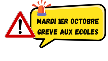 Mardi 1er octobre 24 = greve aux écoles. 